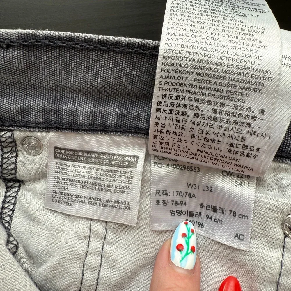Levi's 514 Denim Jeans Men's 32 Courier Gray Button 5-Pockets Straight-Fit‎